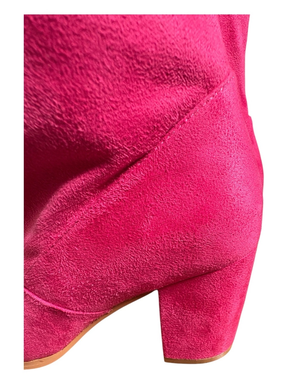 NEW Allegra K Hot Pink Faux Suede Knee High Boots Block Heel size 7 - Picture 5 of 8